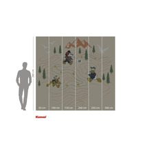 Fototapet cu personajele Disney Mickey Mouse, Donald Duck și Pluto pe o hartă de drumeție