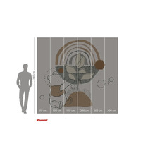 Tapet Komar cu Winnie the Pooh și forme abstracte, 280 cm înălțime