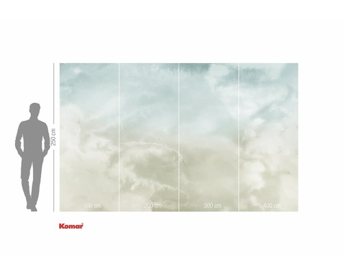 Tapetă foto cu model de nori și informații despre dimensiune
