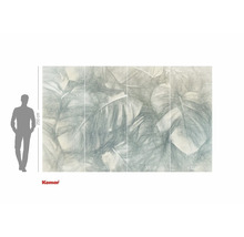 Tapetă foto cu motiv floral și indicații de dimensiuni