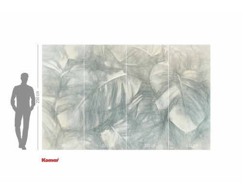 Tapetă foto cu motiv floral și indicații de dimensiuni