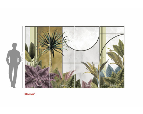 Fototapet cu motive vegetale și indicație de înălțime