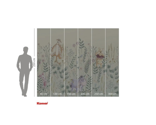 Fototapet Komar cu motive Winnie de Pluș, Tigger, Purceluș și Igor, înălțime 250 cm și lățime 300 cm