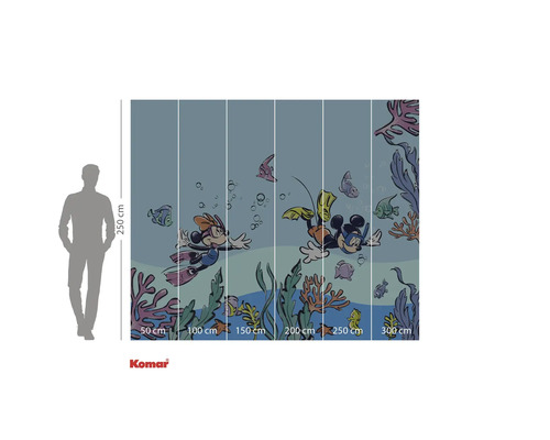 Fototapet cu scenă de scufundare cu Mickey Mouse și prietenii săi, potrivită pentru camerele copiilor