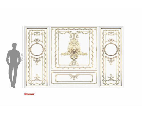 Pictură murală Komar cu ornamente aurii în stil clasic