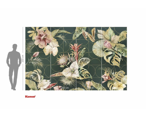 Tapetă foto Komar cu motive vegetale și detalii despre dimensiuni