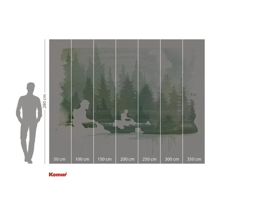 Fototapet cu motiv forestier și figuri așezate, dimensiuni 280 x 350 cm.