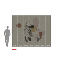 Fototapet cu Minnie Mouse și forme abstracte, dimensiune 350 x 280 centimetri