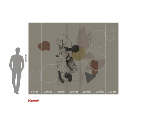 Fototapet cu Minnie Mouse și forme abstracte, dimensiune 350 x 280 centimetri