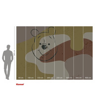 Tapetă foto Komar cu motiv Winnie the Pooh și indicații de dimensiune.
