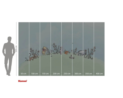 Tapet foto Komar Winnie the Pooh cu motive cu animale din pădure, 250 x 400 centimetri
