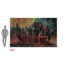 Fototapet cu motivul Gardienii Galaxiei și indicații de dimensiune