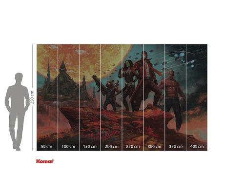 Fototapet cu motivul Gardienii Galaxiei și indicații de dimensiune