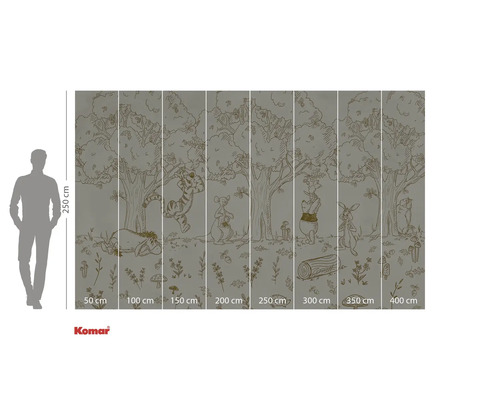 Pictură murală cu Winnie the Pooh și prietenii săi în pădure