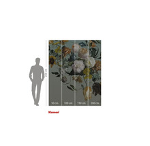 Tapet foto cu motiv floral, compus din patru părți, pentru decorarea peretelui