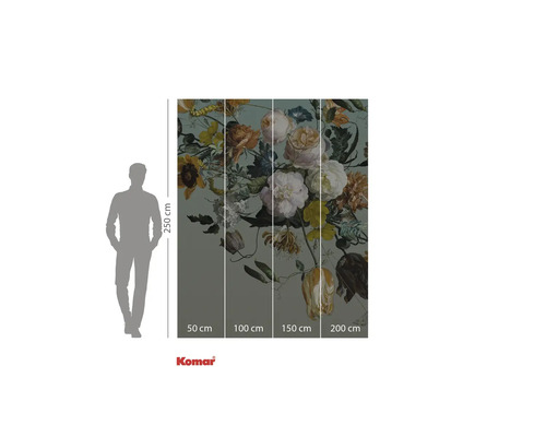 Tapet foto cu motiv floral, compus din patru părți, pentru decorarea peretelui