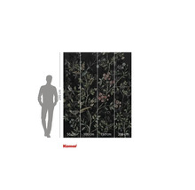 Fototapet cu motiv de păsări și flori pe un fundal întunecat, dimensiuni 250 x 200 cm