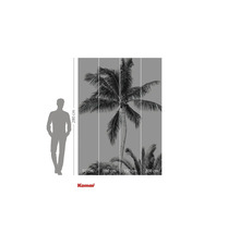Tapetă foto cu motiv palmier și indicator de înălțime