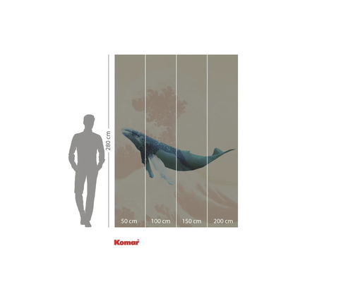 Fototapet Komar cu motiv de balenă, 280 x 200 cm