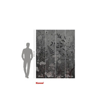 Fototapet Komar cu model floral și indicații de dimensiuni