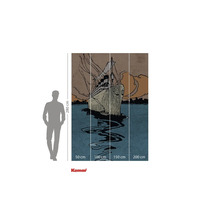 Tapetă vlies cu motiv de navă, dimensiuni 280 cm înălțime și 300 cm lățime