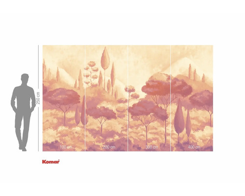 Fototapet cu peisaj toscan și copaci