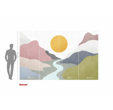 Tapetă foto cu motiv abstract de peisaj montan și specificații de dimensiuni