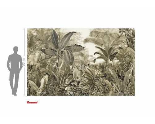 Tapetă foto cu motiv junglă și indicații de dimensiuni