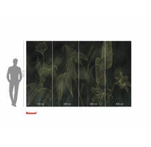 Tapet foto cu model floral și indicații de dimensiuni