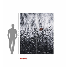 Fototapet Komar cu motiv de plajă, pietre și valuri, lățime de 300 centimetri și înălțime de 250 centimetri