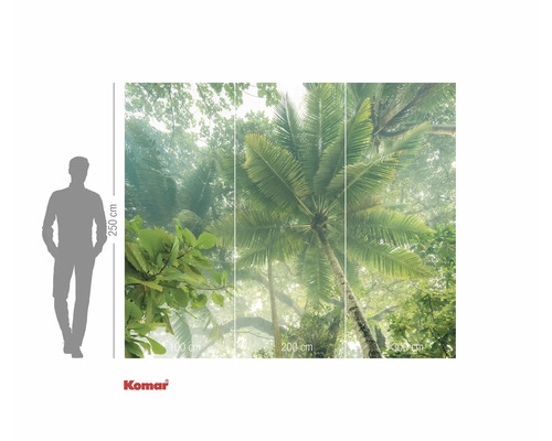 Fototapet Komar cu motiv de palmieri și indicații de dimensiune