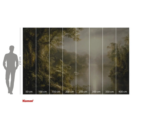 Tapet foto Komar cu motiv de junglă și indicații de dimensiune
