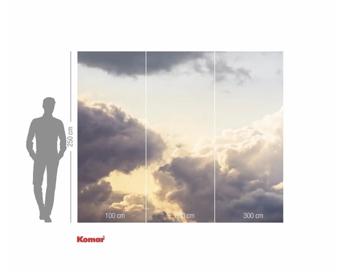 Tapetă foto cu motiv cu nori și indicații de dimensiune