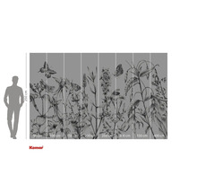 Fototapet cu flori și fluturi