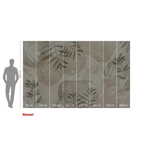 Tapet foto Komar cu model de plante și indicații de dimensiuni
