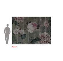 Fototapet cu model de trandafiri și specificații de dimensiuni.