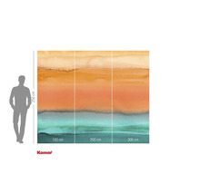 Tapet foto Komar cu gradient de culoare și indicații de dimensiune