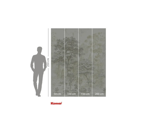 Fototapet cu motiv de copac și indicații de dimensiune