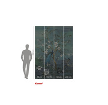 Tapet foto Komar cu păuni și design floral, 280 cm înălțime, împărțită în patru fâșii