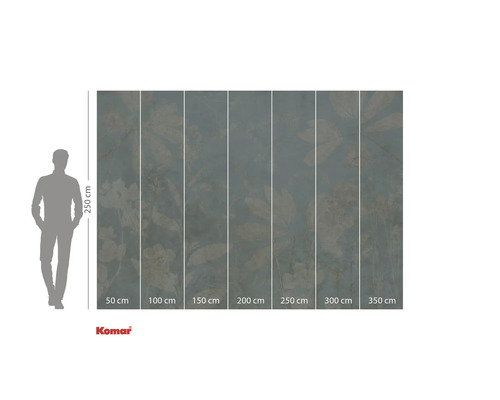 Fototapet cu model floral și indicații de dimensiune