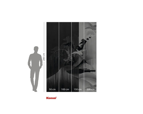 Tapetă foto cu motiv de cocor și detalii de dimensiune