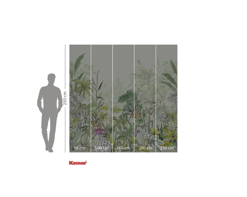 Tapet foto Komar cu motiv de junglă și indicații de dimensiuni