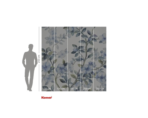 Tapet foto Komar cu model floral și dimensiuni