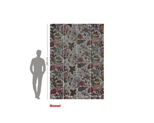 Tapet foto Komar cu model floral, 280 cm înălțime și 200 cm lățime