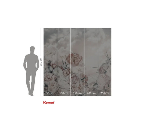 Tapetă foto cu model floral și cer înnorat