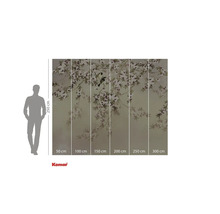 Fototapet cu model floral și motiv cu păsări ca decor de perete