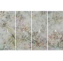 Tapetă foto din patru părți cu motive de plante și scris