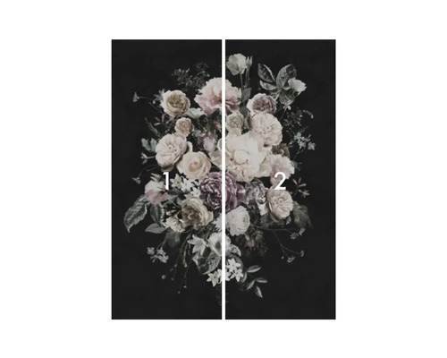 Tapetă foto cu flori, din două părți