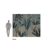 Fototapet cu motiv de frunze și specificații de dimensiuni