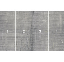 Prim-plan cu patru plăci de beton cu structuri de suprafață diferite